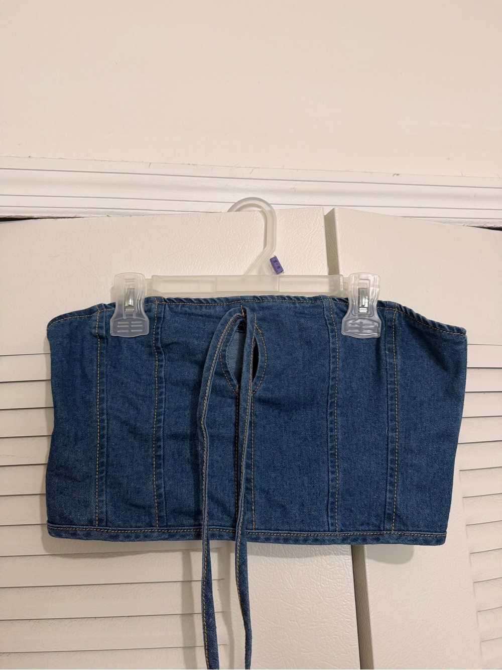 Denim Key Hole Crop Top